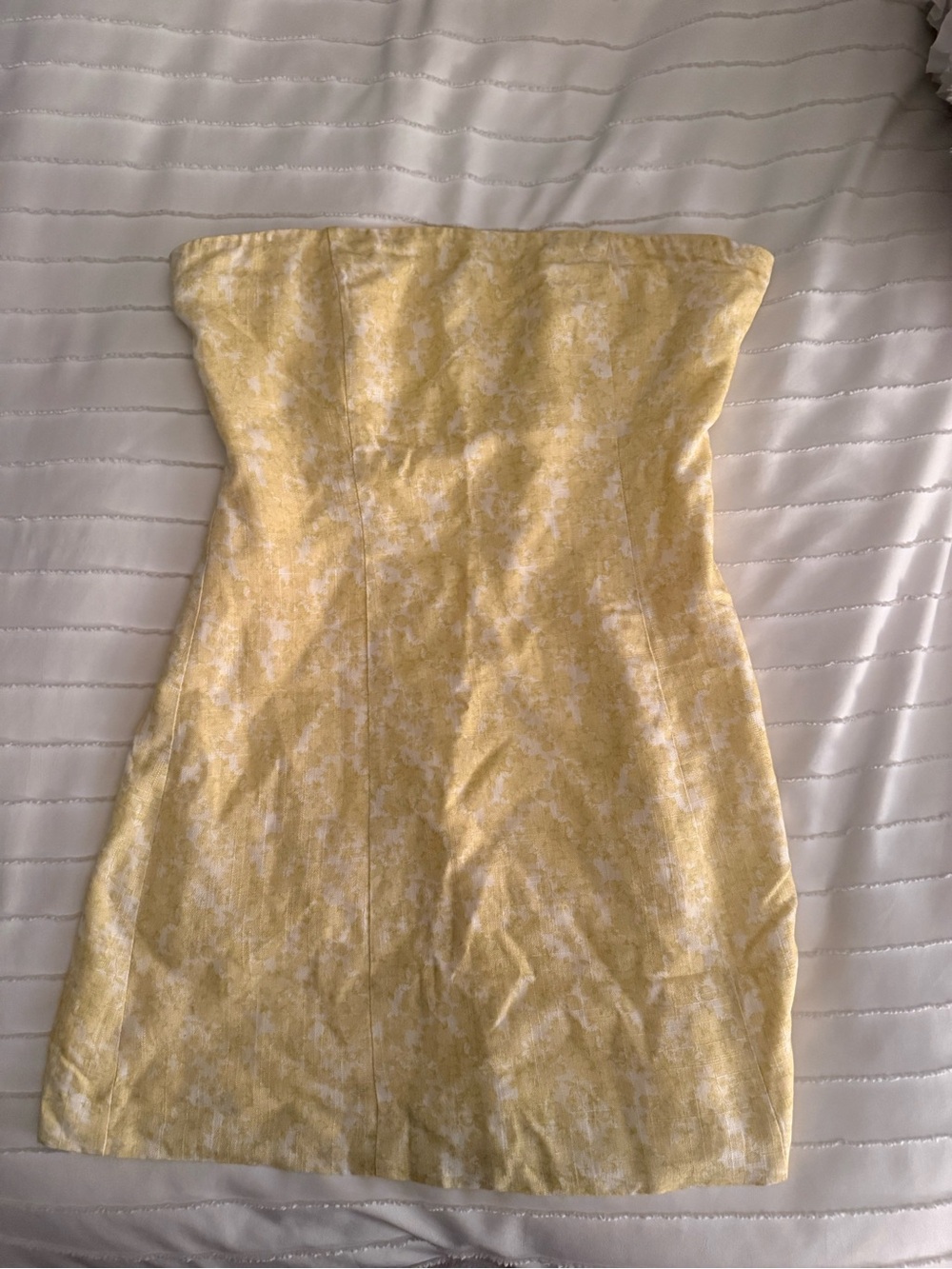 Peppermayo Strapless Yellow Floral Mini Dress